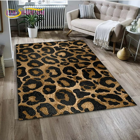 3D Leopard Print Series Area Rug Carpet Rug for Home Living Room Bedroom Sofa Doormat Kitchen Decor Non-slip Floor Mat