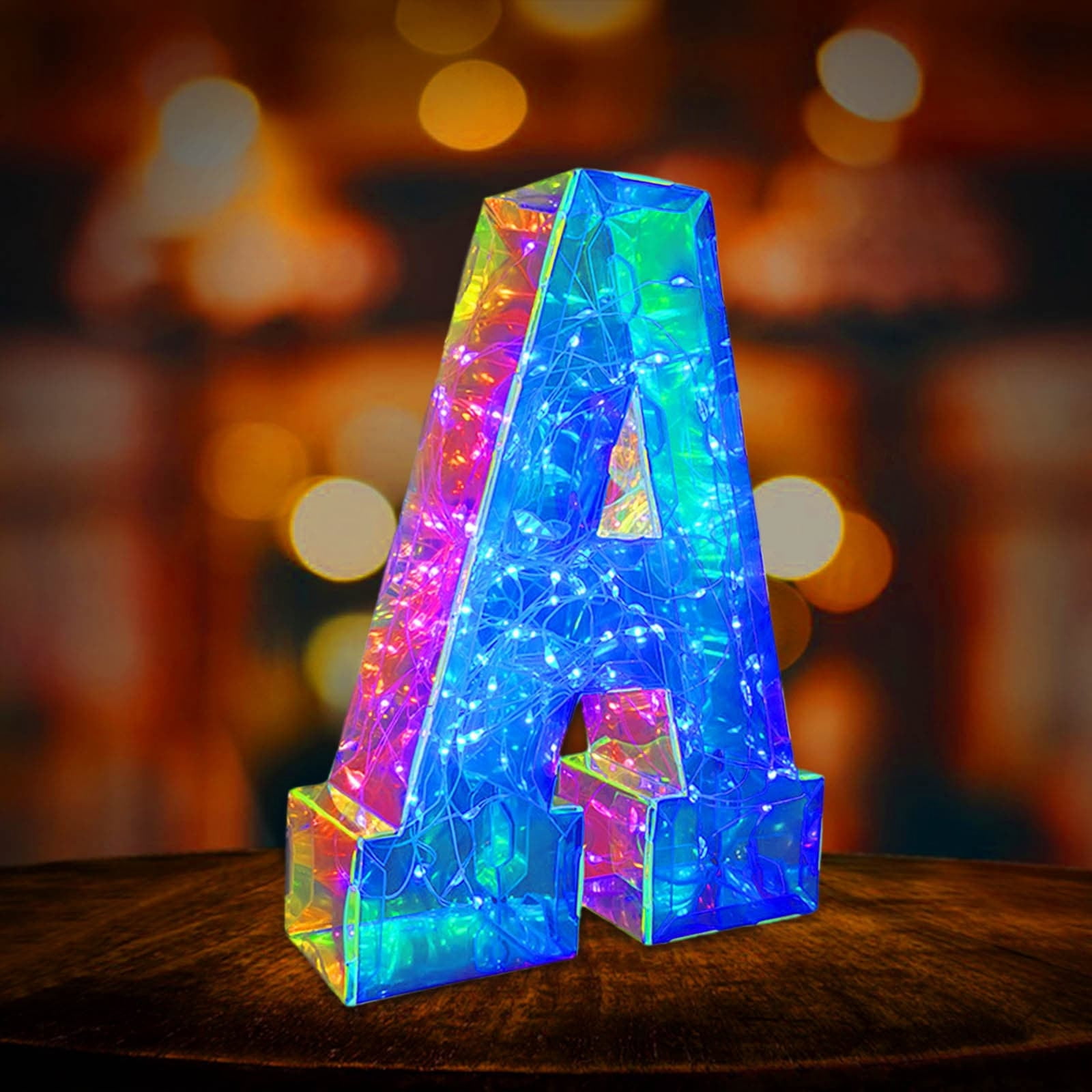 3D Letter LED Lights, 26 Letter Colorful Night Light, Clear Alphabet ...