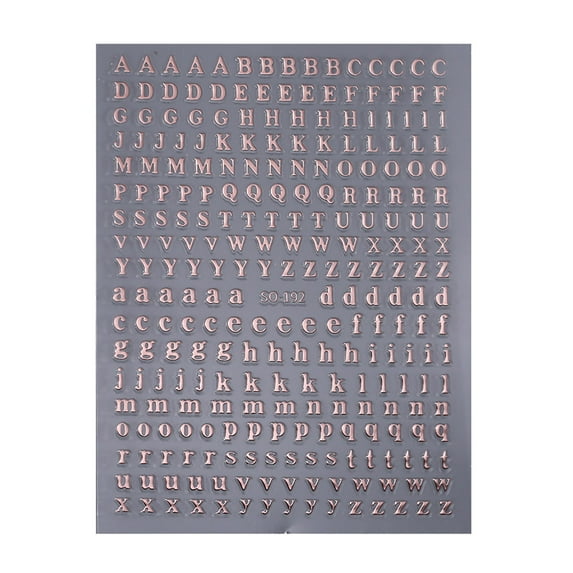 3D Letter Nail Stickers - 7-Color Vintage Alphabet, Self-Adhesive, for DIY Nails/Phone Cases, Easy to Use, Material