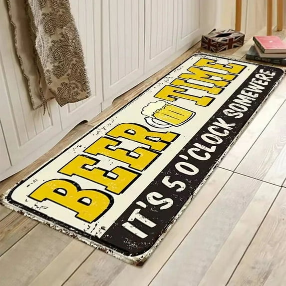 3D Letter Printed Laundry Room Door Mat Bedroom Hallway Doorway Kitchen Rug Long Strip Durable Area Rugs Carpet Home Decoration