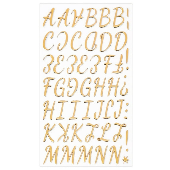3D Letter Stickers, DIY Gold Letter Number Stickers, Self-Adhesive Letter Decal, Personalized Pretty Stickers Decoration, Indoor Outdoor Accessories Letter Stickers, Useful Alphabet Stickers