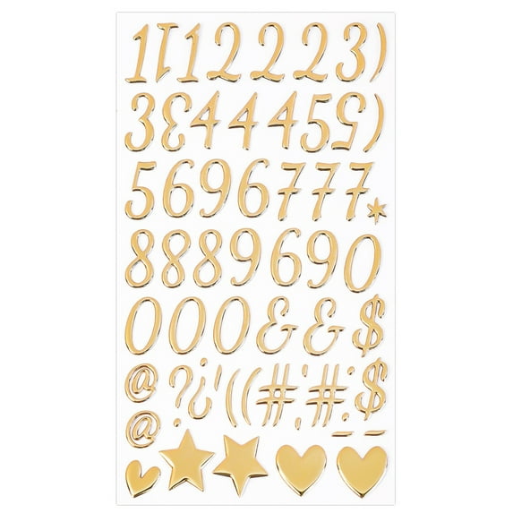 3D Letter Stickers, DIY Gold Letter Number Stickers, Self-Adhesive Letter Decal, Personalized Pretty Stickers Decoration, Indoor Outdoor Accessories Letter Stickers, Useful Alphabet Stickers