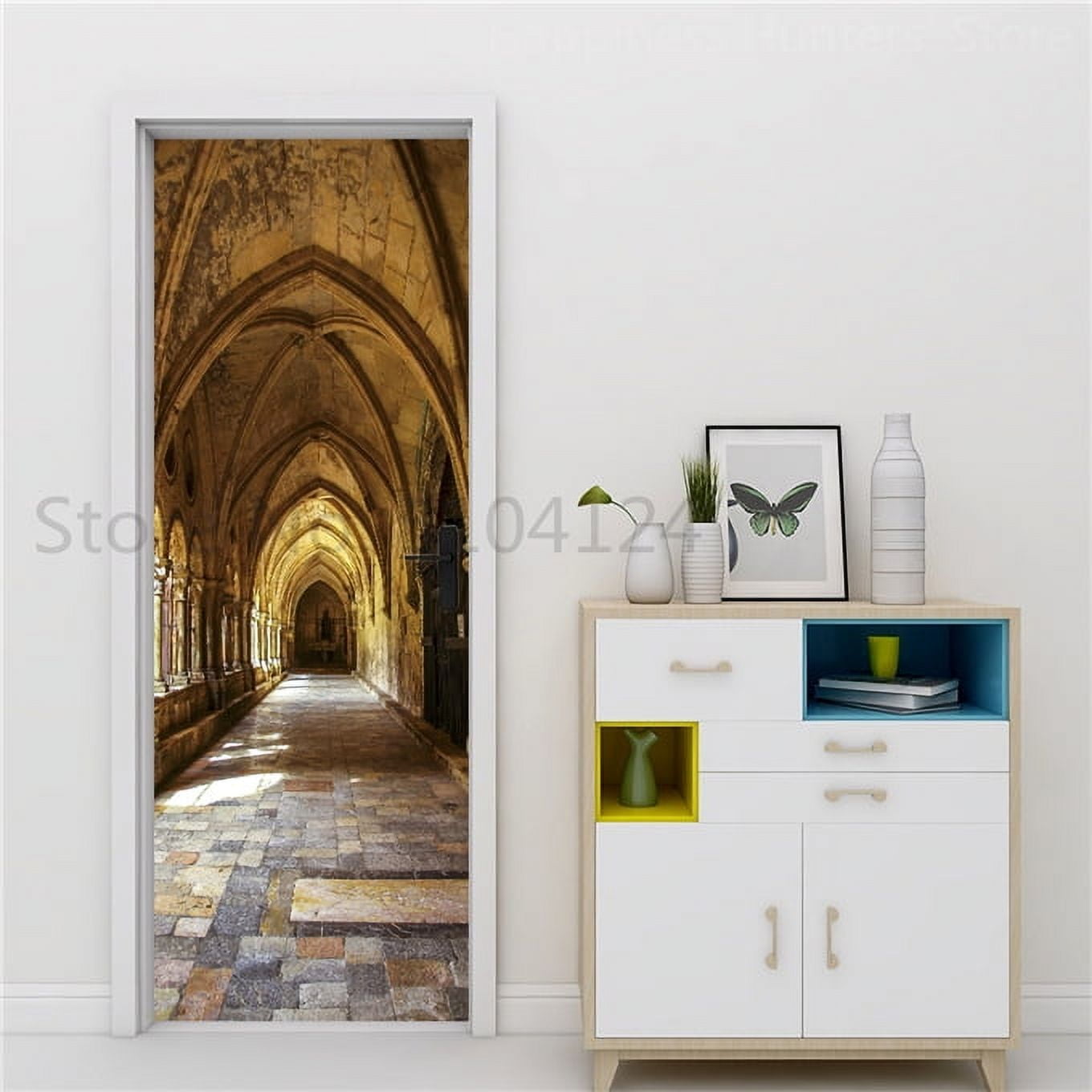 3D Library Door Sticker SelfAdhesive Vinyl Wall Sticker Room Study