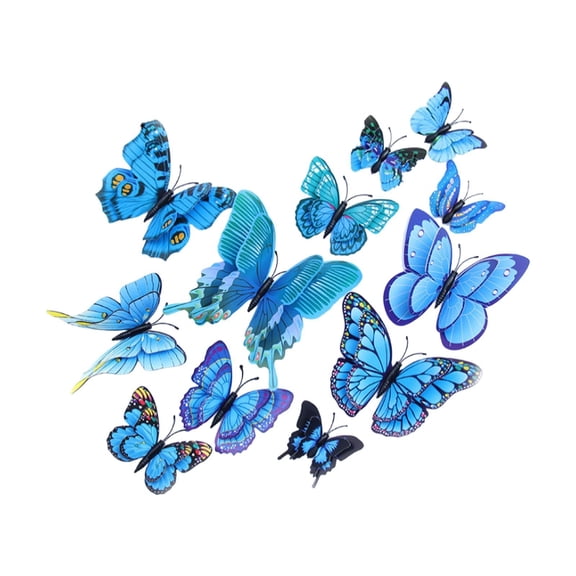3D Lifelike Plastic Butterfly Wall Decals: Transform Your Charming Creativity 12pcs Home Decor Blue 10 Pcs