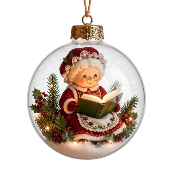 3D Lighted Christmas Ball Ornament, Button Battery Hanging Light for Christmas Tree Decor, Window, Mantel, Holiday Gift