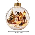 thumbnail image 1 of 3D Lighted Christmas Ball Ornament, Glowing Holiday Hanging Decoration with Warm LED Mini Scene, Decorative Tree Pendant for Christmas Trees, Windows, Mantels, Parties and Seasonal Displays, Style A, 1 of 8