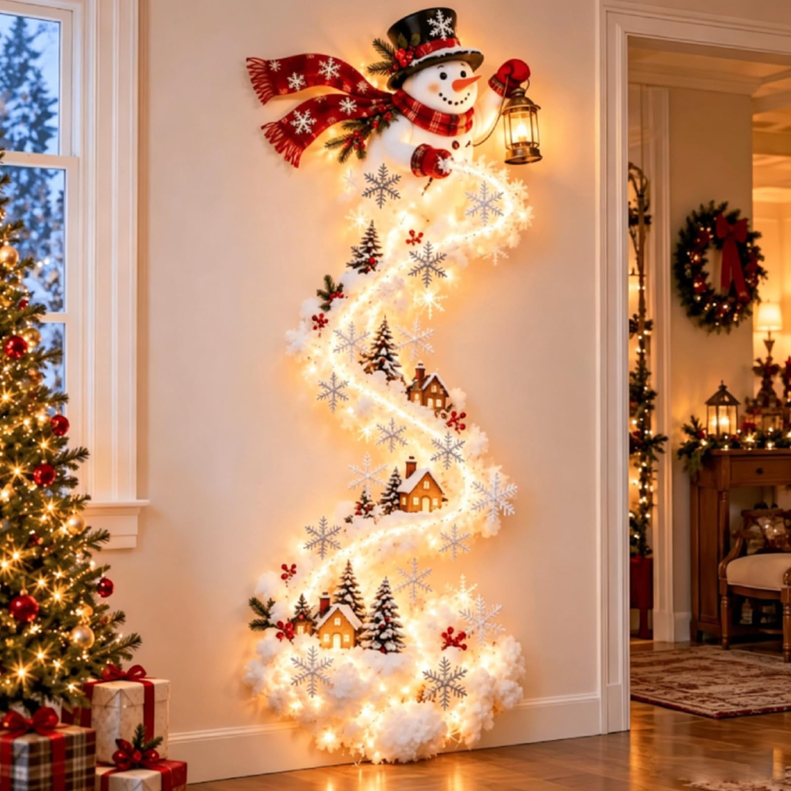 3D Lighted Snowflake Christmas Wall Decor, Warm White LED Holiday ...