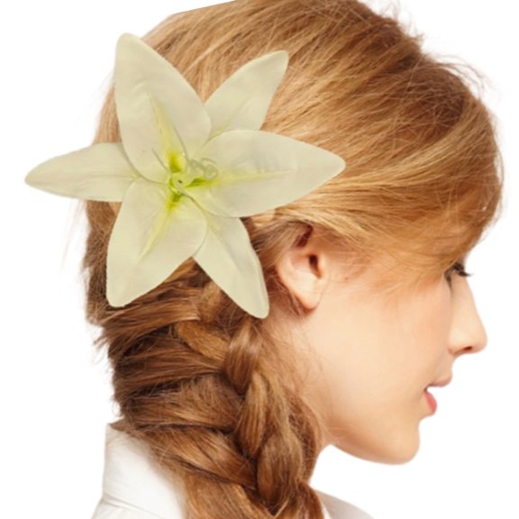3D Lilies Flower Hair With Realistic Flower Designs Strong Metal Teeth Hair Clamp For Updos And Various Hair Styles