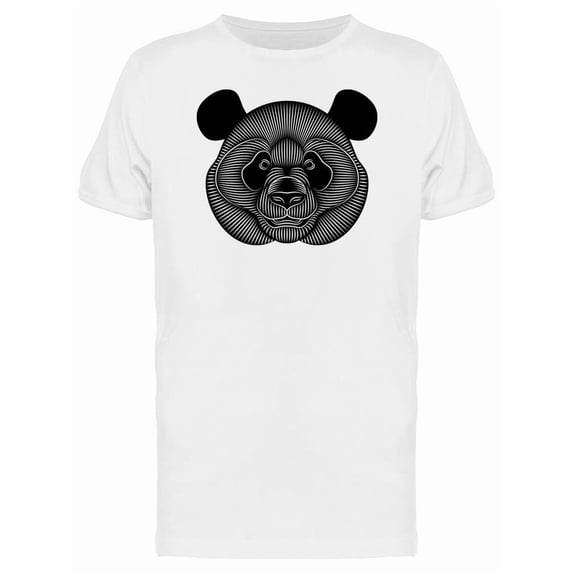 3D Line Art Panda Head T-Shirt Men -Image by Shutterstock, Male Large