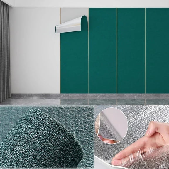 3D Linen Foam Stickers Self-adhesive PVC Solid Color Thickened Waterproof Bedroom And Living Room Wall Renovation Wallpaper