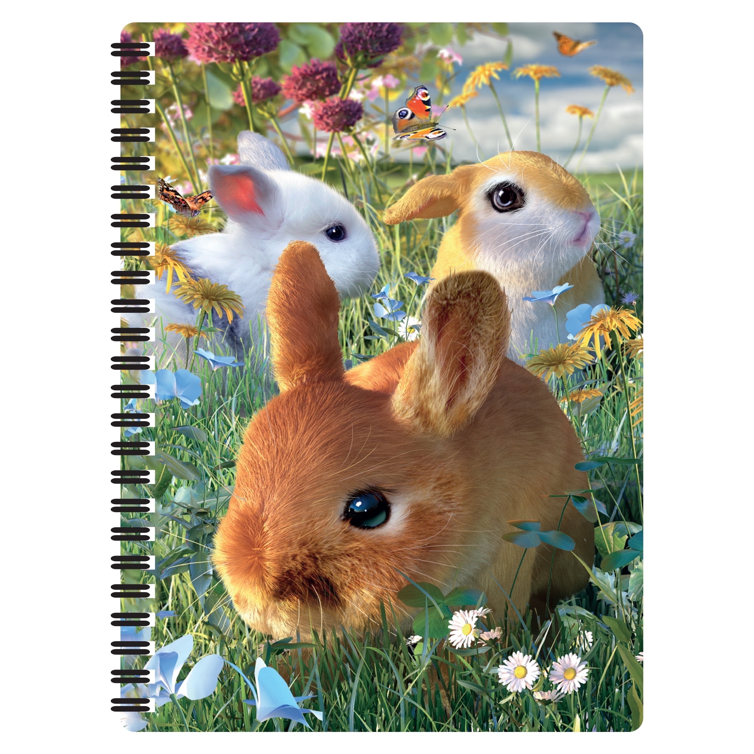 3D LiveLife Notebooks - Bunnies from Deluxebase. Ruled 8.2