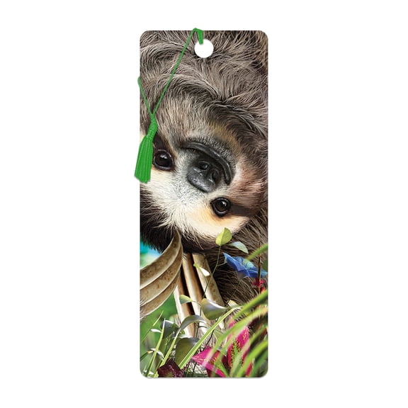 3D LiveLife Bookmark - Hangin' Around from Deluxebase. Cute Lenticular Animal Bookmark, Sloth Page Marker Gift for Book Lovers & Teachers