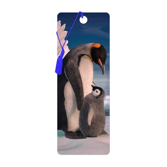 3D LiveLife Bookmark - Penguin Son from Deluxebase. Cute Lenticular Animal Bookmark, Penguin Page Marker Gift for Book Lovers & Teachers