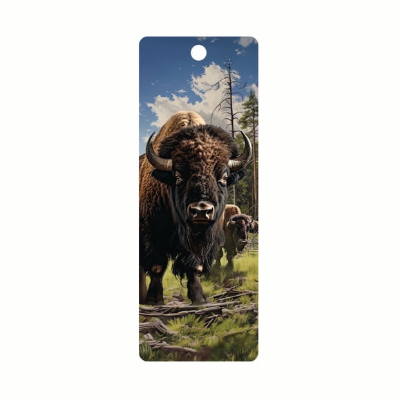 3D LiveLife Bookmark - The Head of The Herd from Deluxebase. Cute Lenticular Animal Bookmark, Bison Page Marker Gift for Book Lovers & Teachers