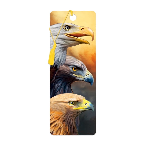 3D LiveLife Bookmark - Three Eagles from Deluxebase. Cute Lenticular Animal Bookmark, Bird Page Marker Gift for Book Lovers & Teachers