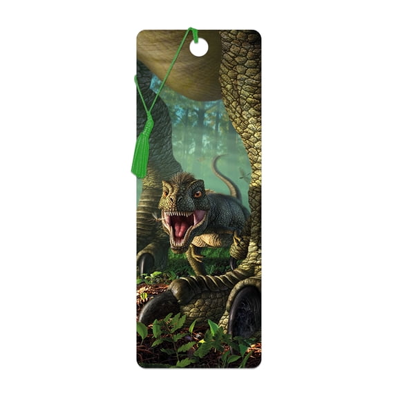 3D LiveLife Bookmark - Wee Rex from Deluxebase. Lenticular Dinosaur Bookmark, Dinosaur Page Marker Gift for Book Lovers & Teachers