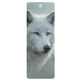 thumbnail image 1 of 3D White Out Wolf Bookmark by Deluxebase – Lenticular 3D Art by Collin Bogle, 1 of 2