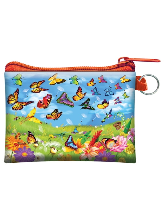 3D LiveLife Change Purse - Butter Flutter from Deluxebase. Lenticular Zip Pouch with 3D Butterfly Image, Novelty Animal Wallet for Cash & Cards
