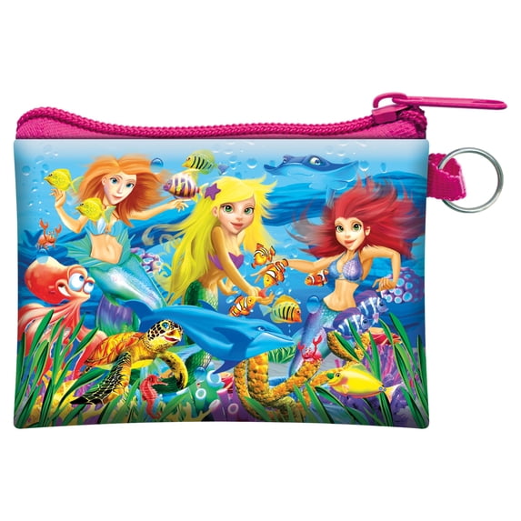 3D LiveLife Change Purse - Mermaid Magic from Deluxebase. Lenticular Zip Pouch with 3D Fantasy Image, Novelty Animal Wallet for Cash & Cards