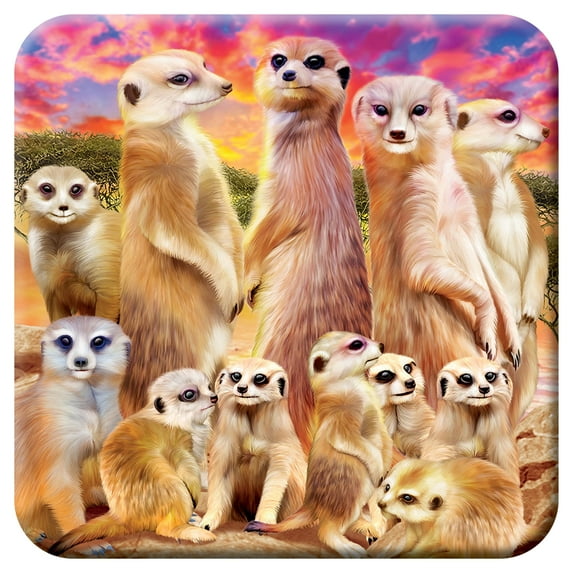 3D LiveLife Cork Coaster - Cool Meerkats by Deluxebase. Lenticular 3D Meerkat Coaster, Non-Slip