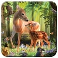 thumbnail image 1 of 3D LiveLife Cork Coaster - Deer at Dawn by Deluxebase Lenticular 3D Deer Non-Slip Table Coaster, 1 of 2