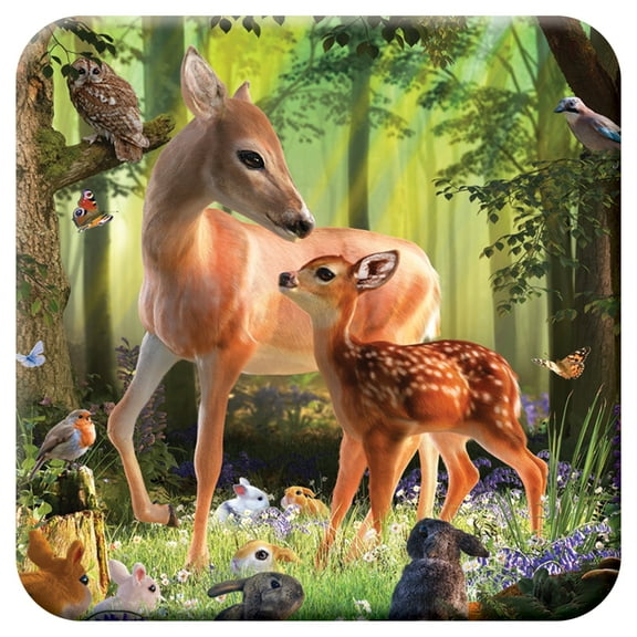 3D LiveLife Cork Coaster - Deer at Dawn by Deluxebase Lenticular 3D Deer Non-Slip Table Coaster