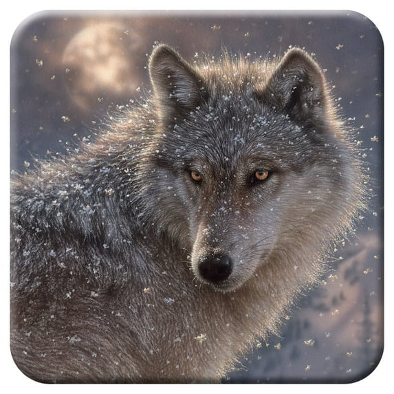 3D LiveLife Cork Coaster – Lone Wolf by Deluxebase 3D Wolf Art Table Mat for Home Decor