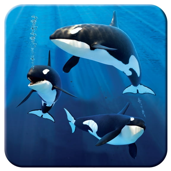 3D LiveLife Cork Coaster - Orcas by Deluxebase Non-Slip Wolf Coaster with Art by Penfound