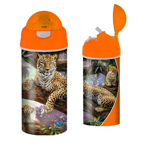 3D LiveLife Leopard Water Bottle – Treetop Leopards by Deluxebase, 20oz Lenticular Design