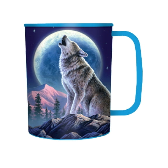 3D Moonlight Sonata Tiger Cup by Deluxebase 300ml Lenticular Plastic Kids Drinking Cup
