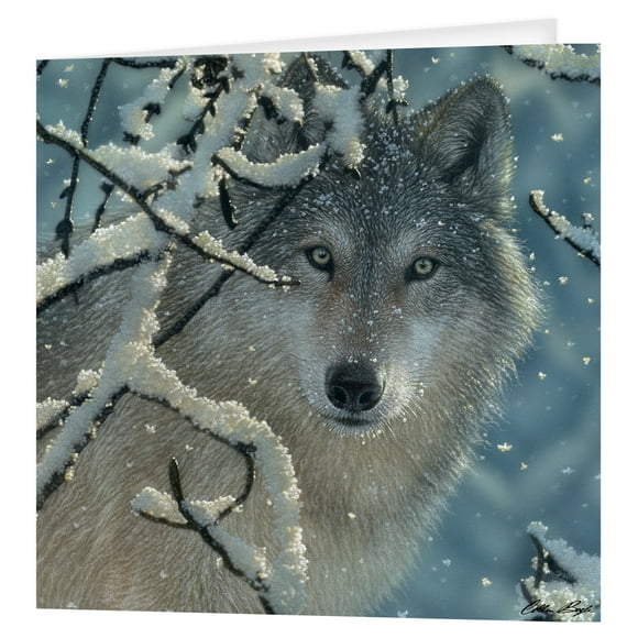 3D LiveLife Greeting Card  Broken Silence Wolf by Deluxebase. Colourful Lenticular 3D Card for All Ages