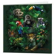 3D LiveLife Greeting Card - Jungle Pals Forest Animal Lenticular 3D Card for All Ages by Deluxebase