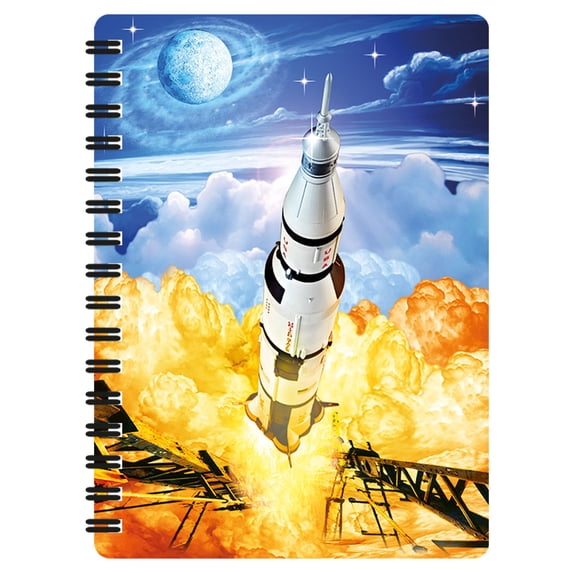 3D LiveLife Jotter - Apollo from Deluxebase. Spiral Bound A6 5.5x4in Small Animal Notebook, 80 Plain Recycled Pages, Astronaut Cover.