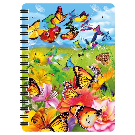 3D LiveLife Jotter - Butter Flutter from Deluxebase. Spiral Bound A6 5.5x4in Small Animal Notebook, 80 Plain Recycled Pages, Butterfly Cover.