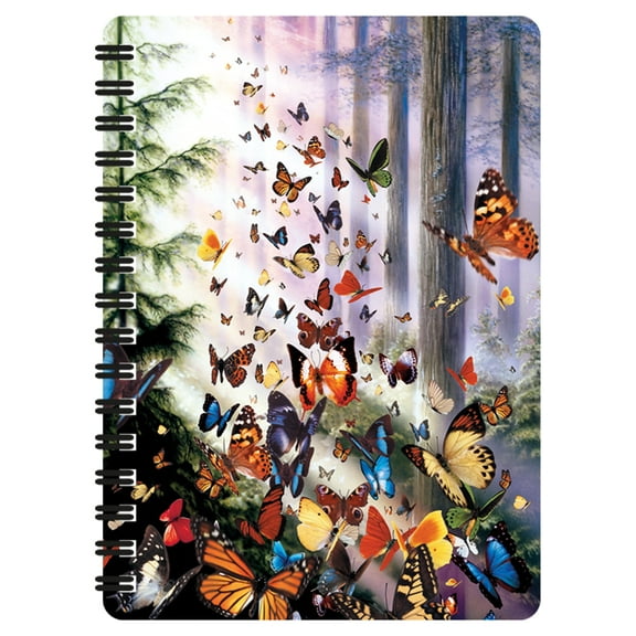 3D LiveLife Jotter - Butterfly Woods by Deluxebase. Lenticular 3D Spiral Notebook with Recycled Pages