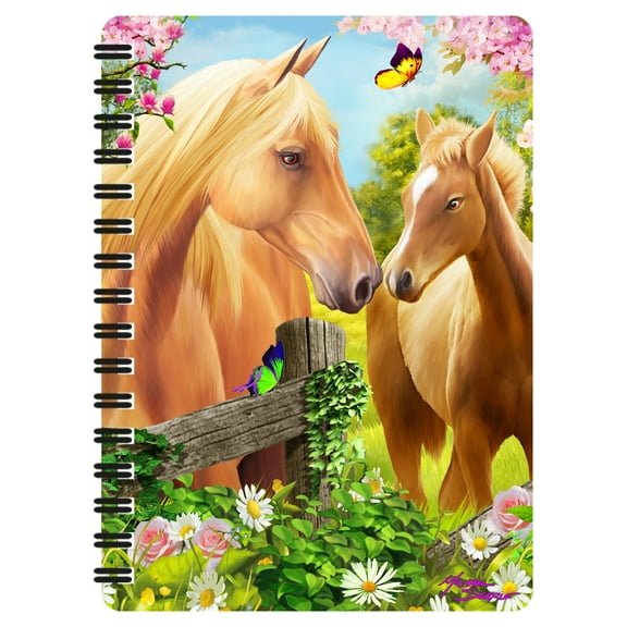 3D LiveLife Jotter - Greener Pastures from Deluxebase. Lenticular 3D Horse 6x4 Spiral Notebook with plain recycled paper pages. Artwork licensed from renowned artist Michael Searle