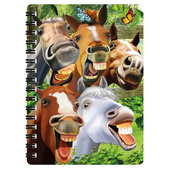 3D LiveLife Jotter Horsing Around – 3D Horse Spiral Notebook by Deluxebase with Recycled Pages