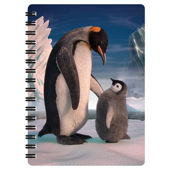 3D LiveLife Jotter - Penguin Son from Deluxebase. Spiral Bound A6 5.5x4in Small Animal Notebook, 80 Plain Recycled Pages, Bird Cover.