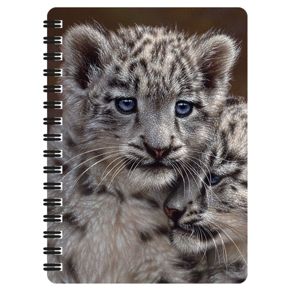 3D LiveLife Jotter - Playmates from Deluxebase. Spiral Bound A6 5.5x4in Small Animal Notebook, 80 Plain Recycled Pages, Leopard Cover.