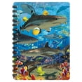 thumbnail image 1 of 3D LiveLife Jotter - Shark Reef from Deluxebase. Spiral Bound A6 5.5x4in Small Animal Notebook, 80 Plain Recycled Pages, Ocean Cover., 1 of 4