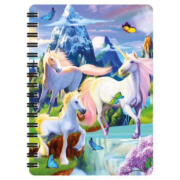 3D LiveLife Jotter - Unicorn Bliss from Deluxebase. Spiral Bound A6 5.5x4in Small Animal Notebook, 80 Plain Recycled Pages, Cute Cover.
