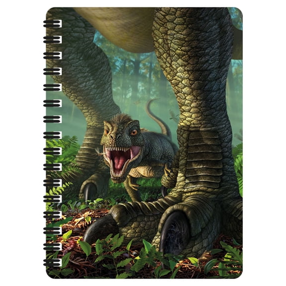 3D LiveLife Jotter - Wee Rex from Deluxebase. Spiral Bound A6 5.5x4in Small Animal Notebook, 80 Plain Recycled Pages, Dinosaur Cover.