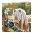 thumbnail image 1 of 3D LiveLife Just Visiting Greeting Card by Deluxebase – 3D Horse & Cat Art by Persis Clayton Weirs, 1 of 2