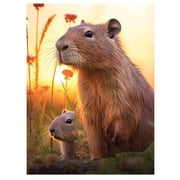 3D LiveLife Lenticular Wall Art Cute Capybaras from Deluxebase Unframed 3D Capybara Poster