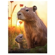 3D LiveLife Lenticular Wall Art Cute Capybaras from Deluxebase Unframed 3D Capybara Poster