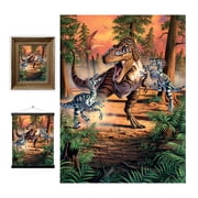 3D LiveLife Lenticular Wall Art   Dino Battle from Deluxebase Unframed 3D Jurassic Poster Decor