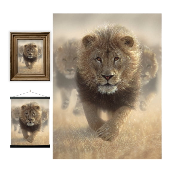 3D LiveLife Lenticular Wall Art Eat My Dust from Deluxebase Unframed 3D Lion Poster Decor