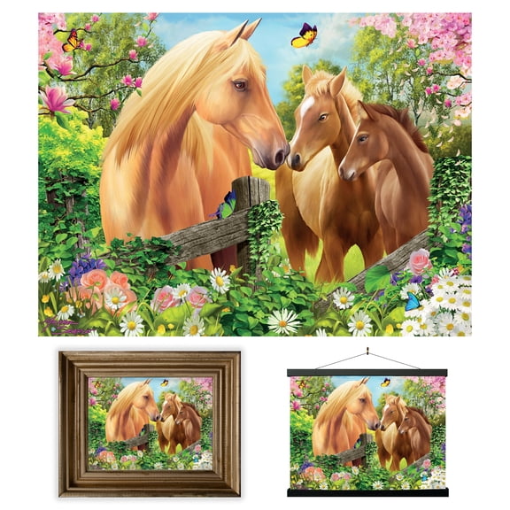 3D LiveLife Lenticular Wall Art - Greener Pastures by Deluxebase | Unframed 3D Horse Poster