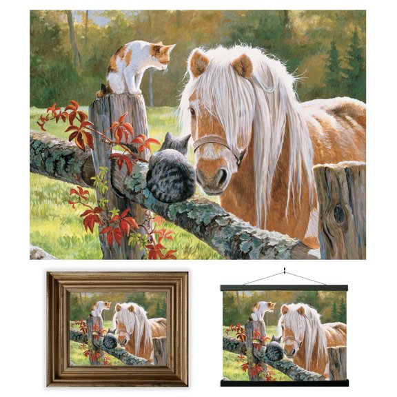 3D LiveLife Lenticular Wall Art - Just Visiting Horse Poster by Deluxebase, Unframed
