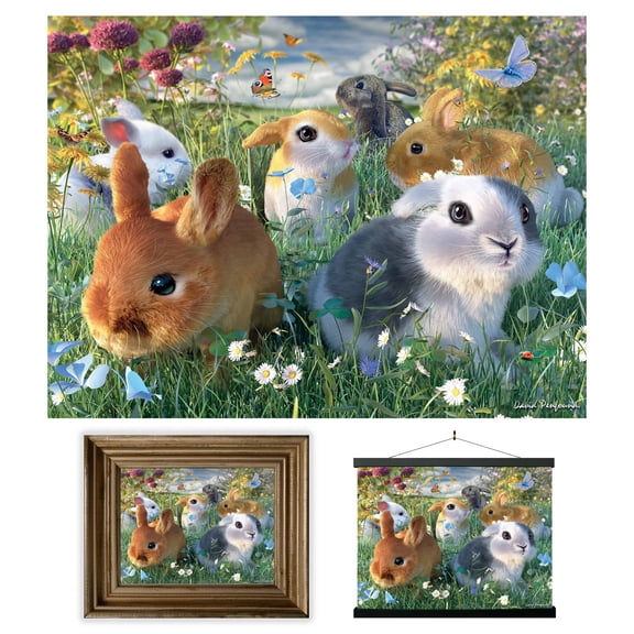 3D LiveLife Lenticular Wall Art Bunnies Bunny Rabbit Poster by David Penfound Unframed Decor